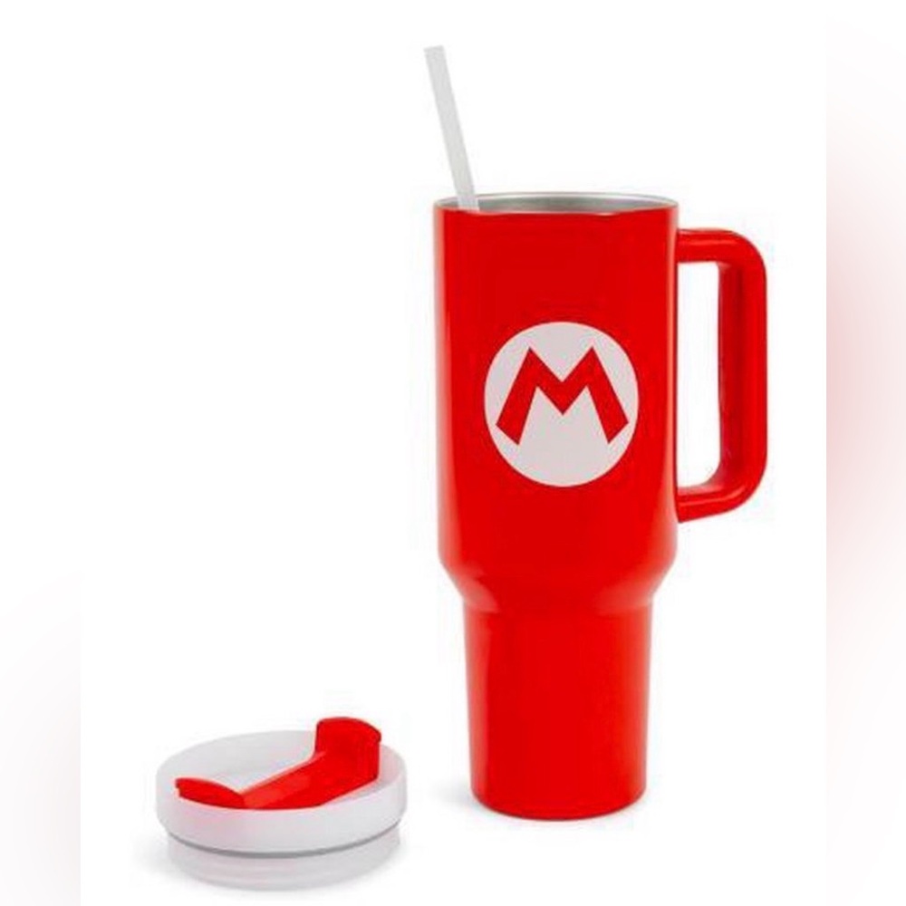 Nintendo Stainless Steel 40oz Mario Tumbler w/Straw BNWT - Picture 2 of 5